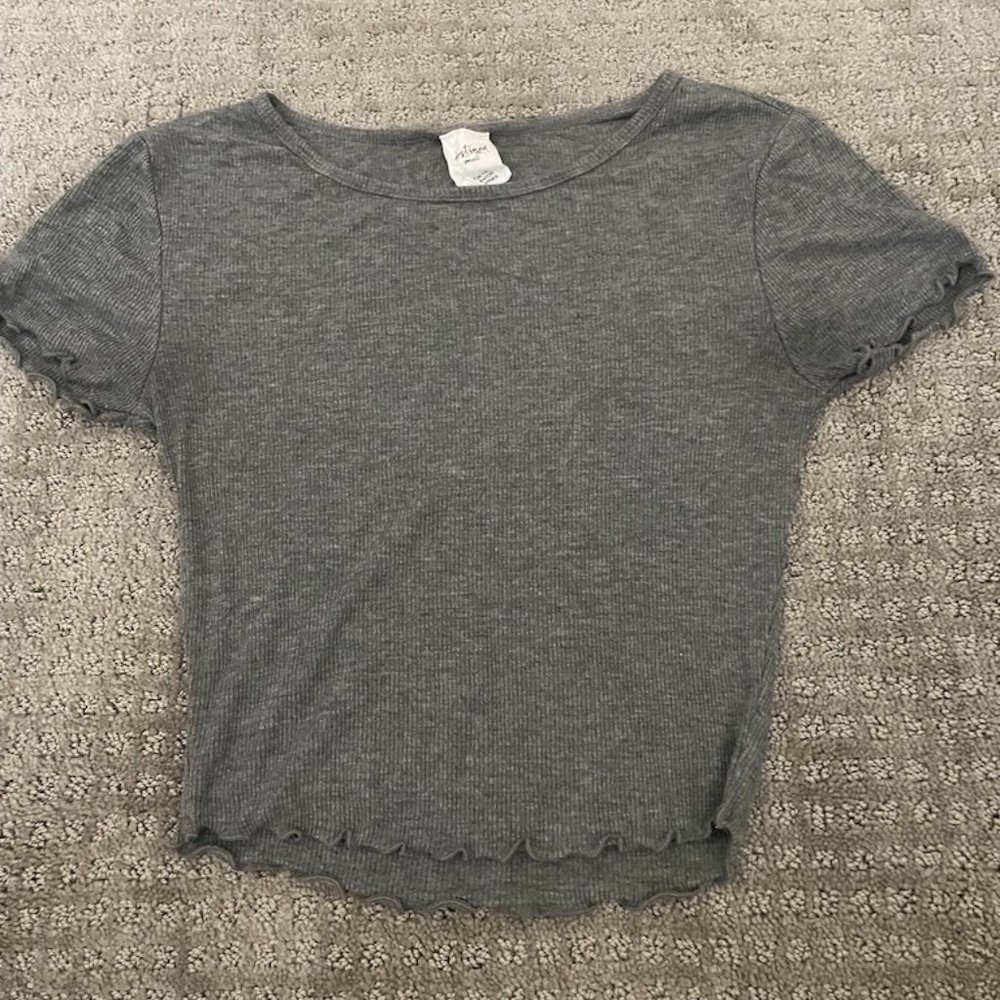 Grey Cropped Shirt